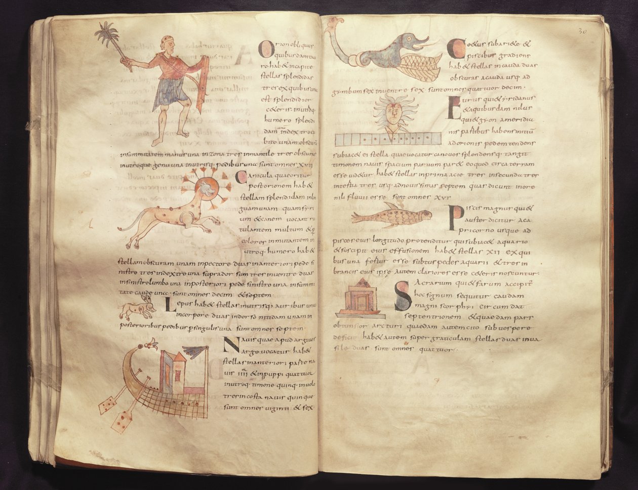 Ms 422 Fol.29 och 30 Månens väg över konstellationerna, från 