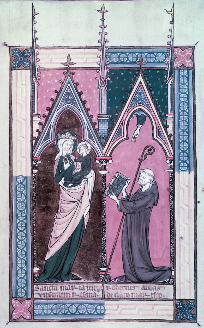 Ms.174 fol.2 Abbot Robert av Clairmarais överlämnar sitt exemplar av 
