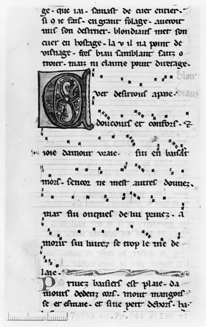 Ms.Fr 844 fol.138v Pese a Blondel de Nesles (faai
