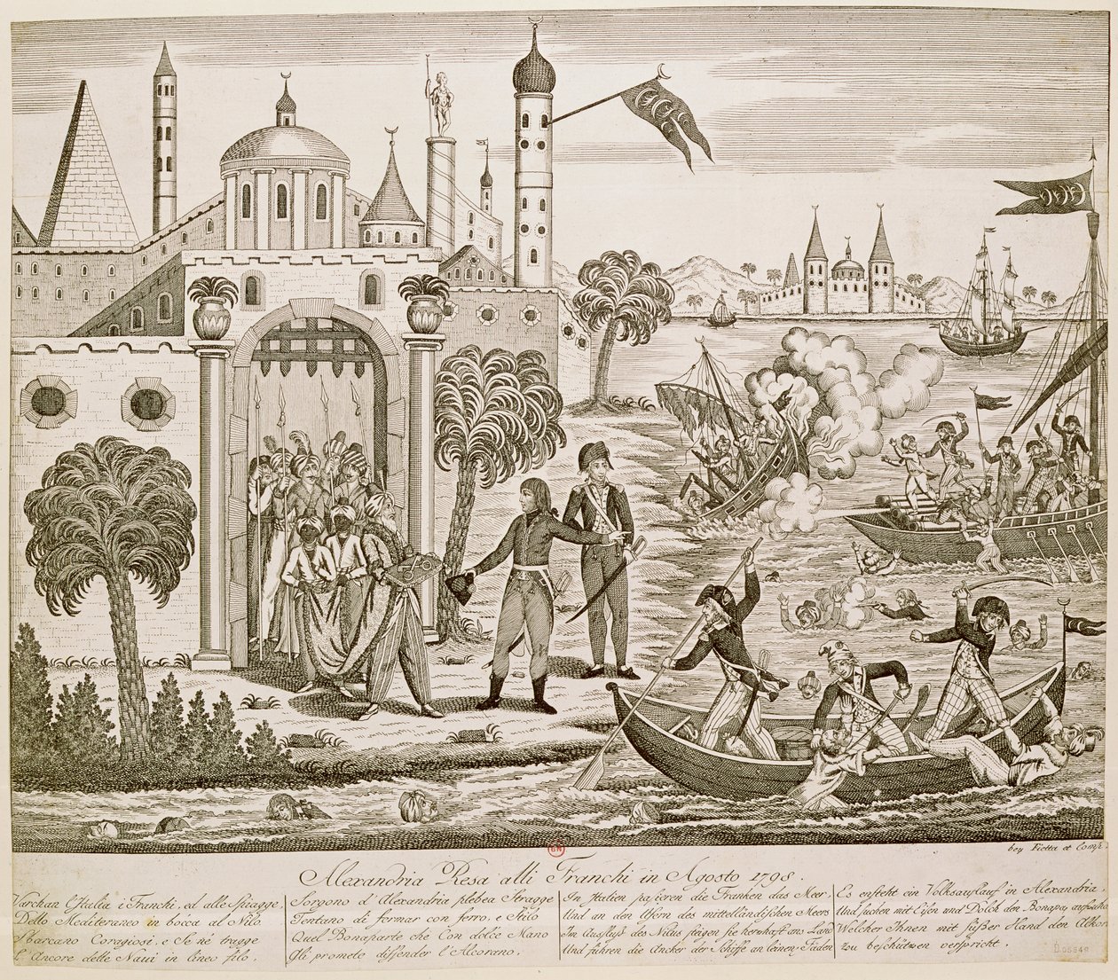 Napoleon I (1769-1821) Landstigning i Alexandria, 2 juli 1798 av French School