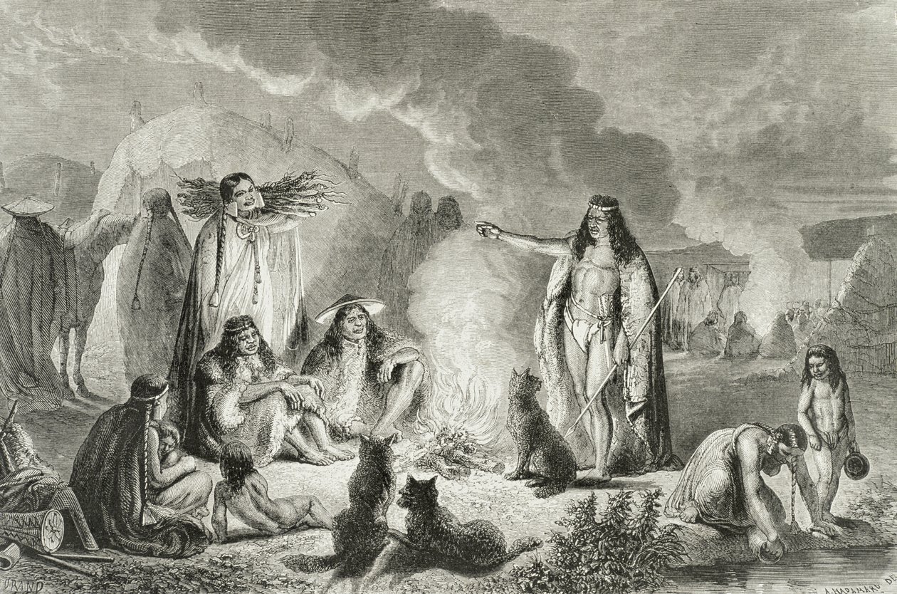 Infödda patagonier på 1850-talet, från 