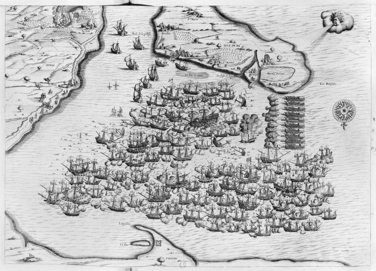 Sjöslaget vid Saint-Martin-de-Re den 27 oktober 1622, Ile de Re av French School