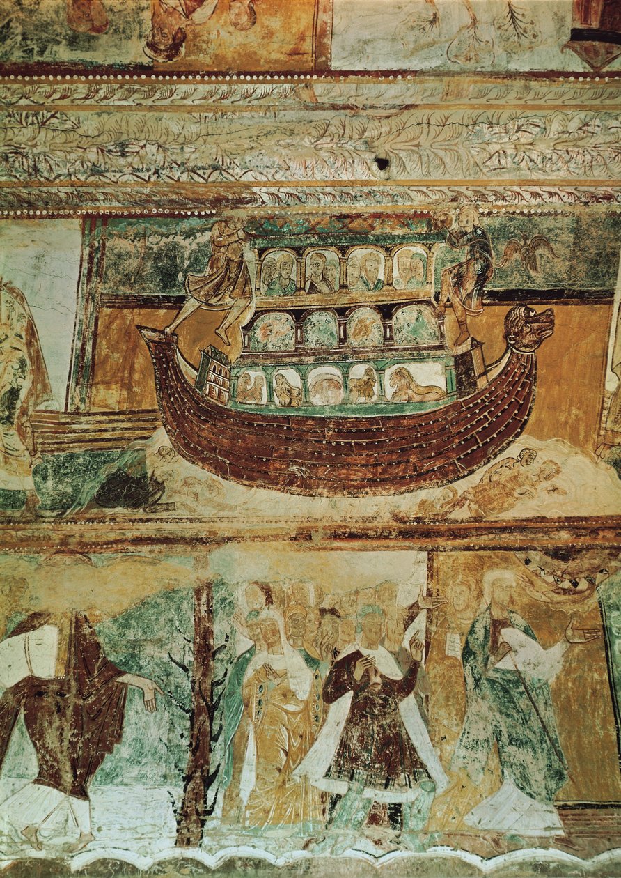 Noaks ark under syndafloden, ca 1100 av French School