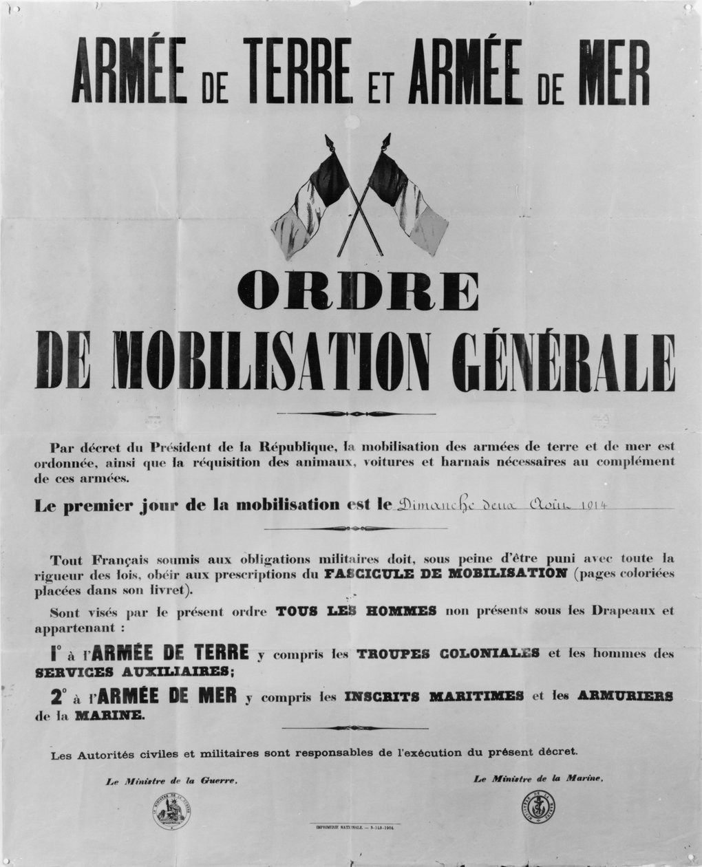 Orden för allmän mobilisering, 1914 av French School