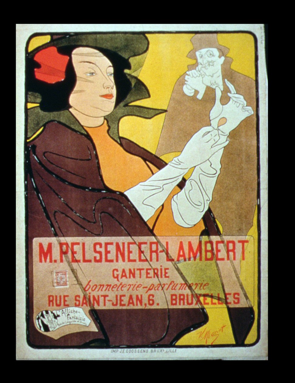 "Pelseneer-Lambert Handsktillverkare, Millinery and Parfumery", Bryssel av French School