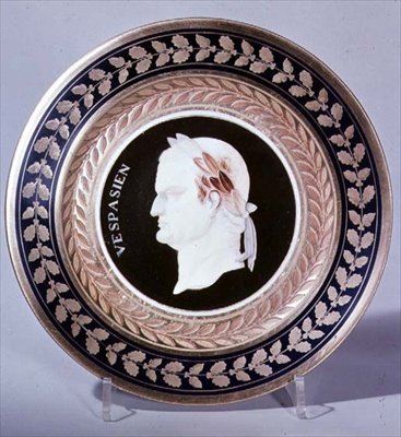 Tavla föreställande kejsar Vespasianus (9-79AD) c.1810 av French School