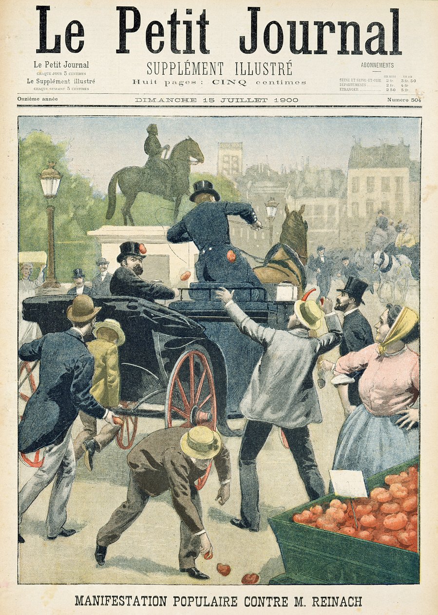 Populär protest mot Joseph Reinach (1856-1921) från "Le Petit Journal", 15 juli 1900 av French School