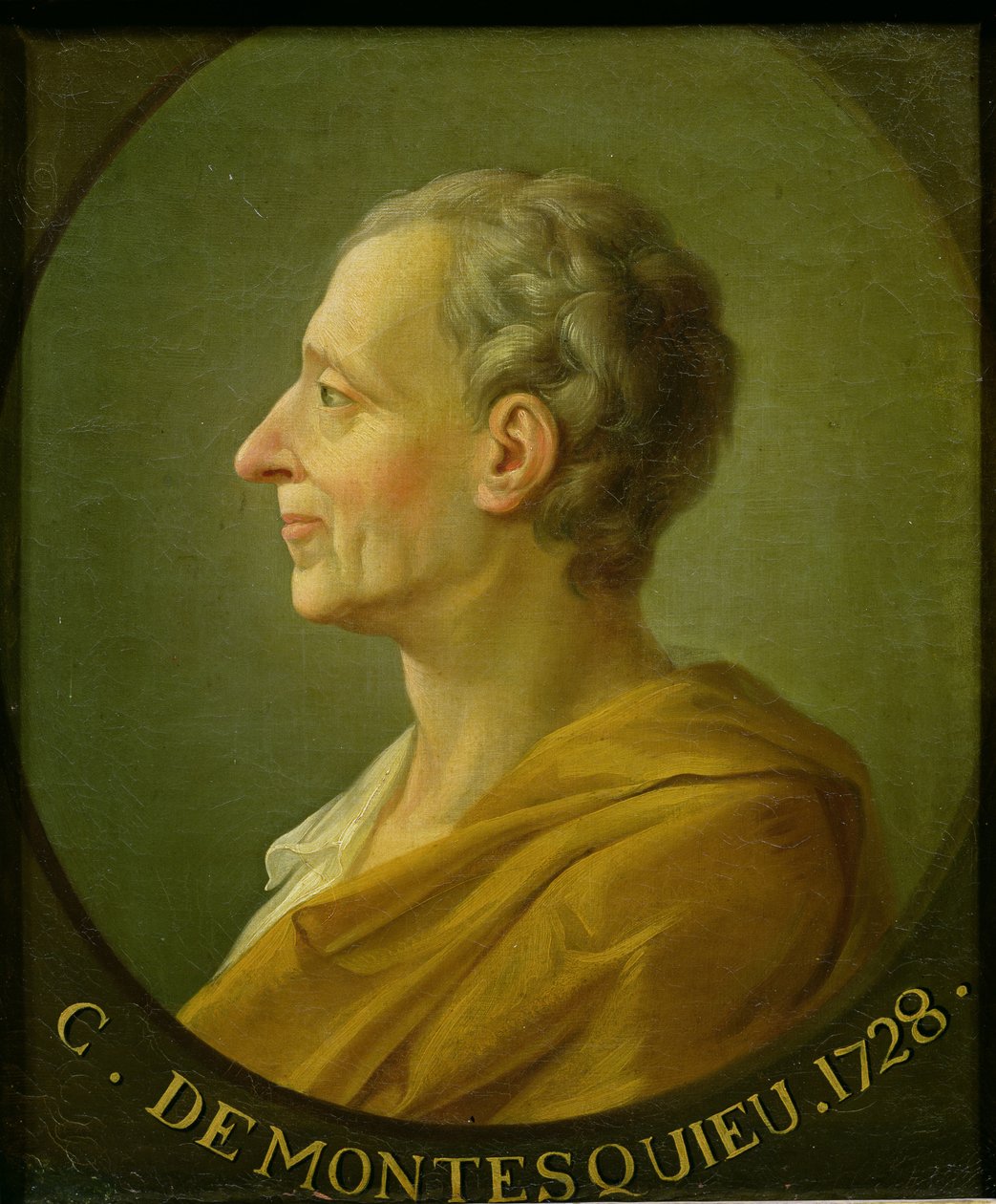 Porträtt av Charles de Montesquieu (1689-1755), fransk filosof och jurist, 1728 av French School