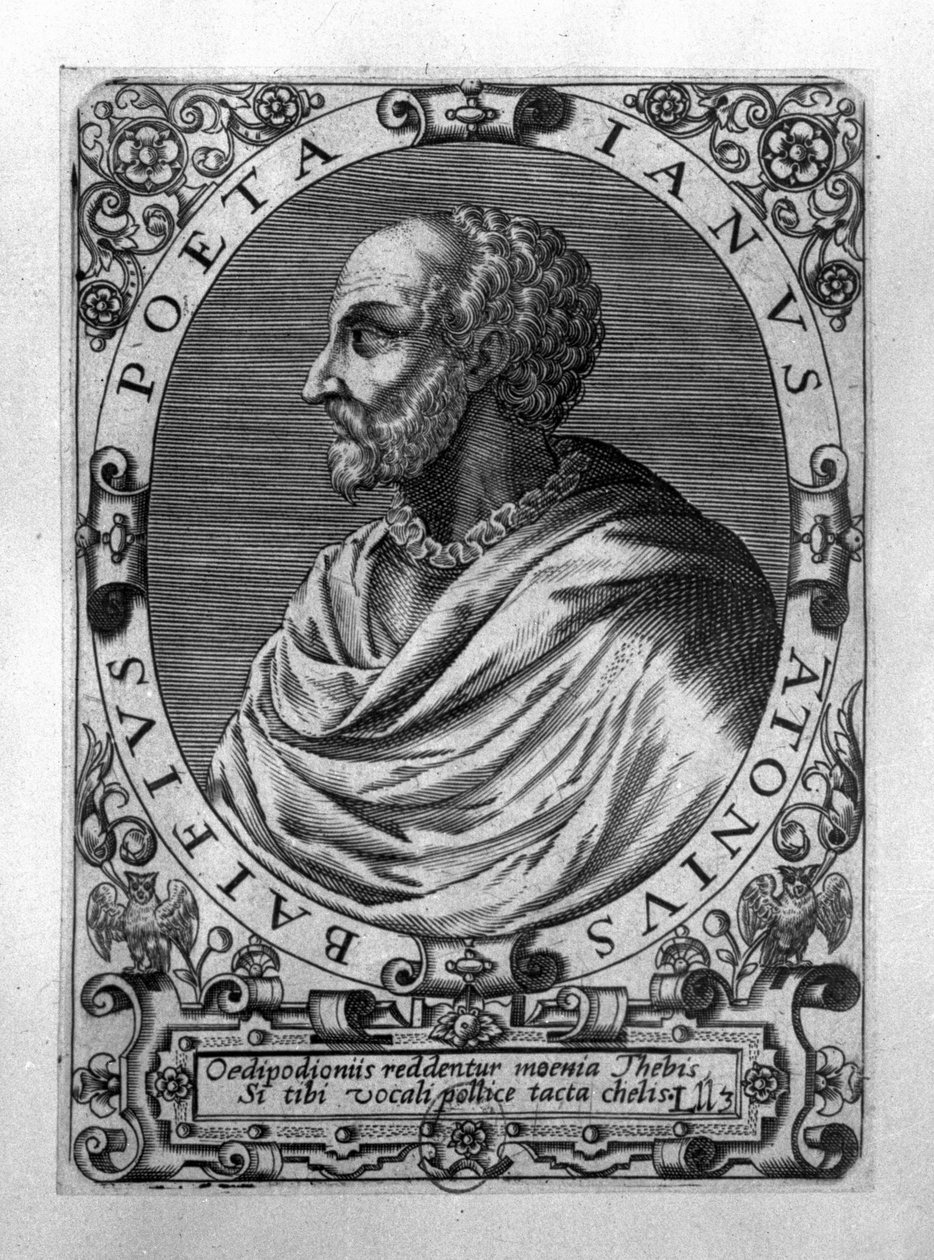 Porträtt av Jean Antoine de Baif (1532-89) av French School