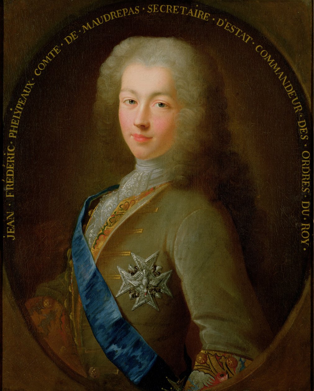 Porträtt av Jean Frederic Phelypeaux (1701-81) greve av Maurepas av French School
