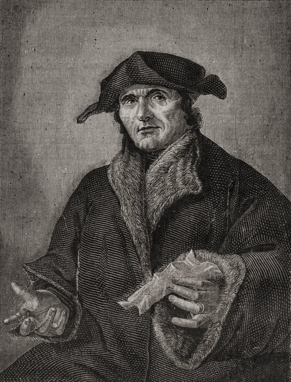 Porträtt av John Calvin (1509-64) fransk teolog och reformator av French School