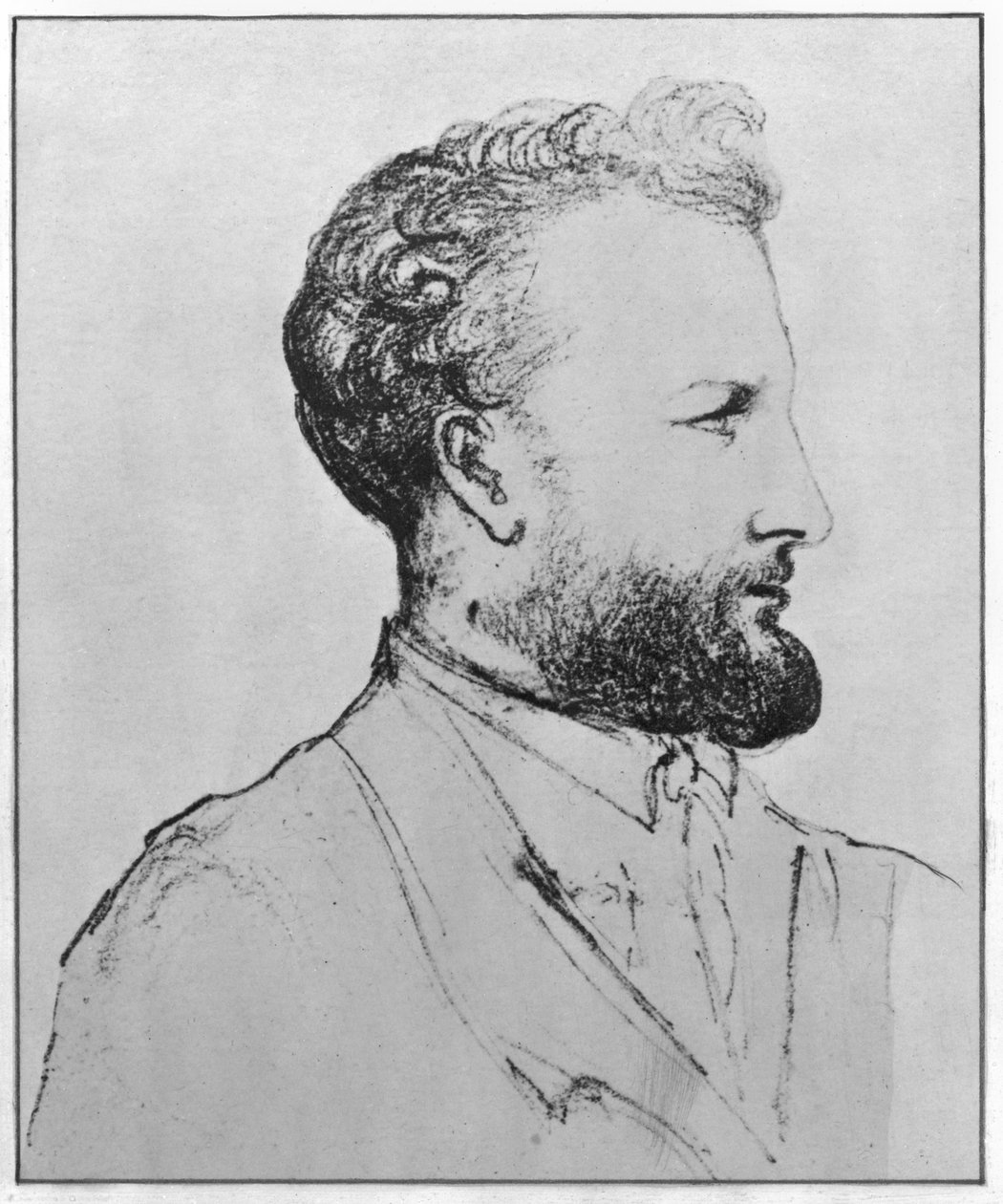Porträtt av Jules Verne (1828-1905) d av French School