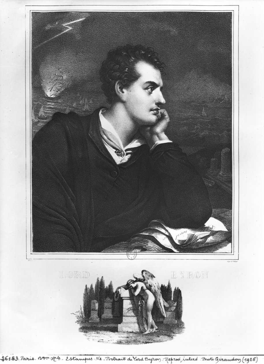 Porträtt av Lord Byron (1788-1824) av French School