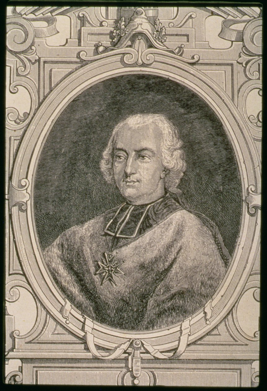 Porträtt av Louis Rene Edouard, prins av Rohan-Guemenee (1734-1803) av French School