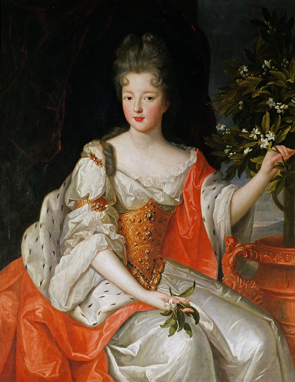 Porträtt av Louise-Francoise de Bourbon (1673-1743) sent 1600-tal av French School