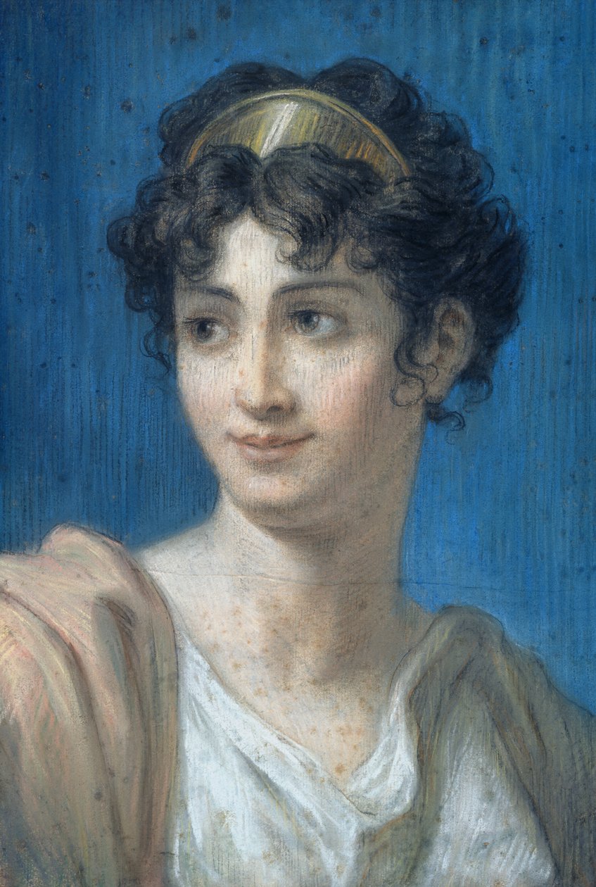 Porträtt av Mademoiselle Georges (1787-1867) (pastell på papper) av French School