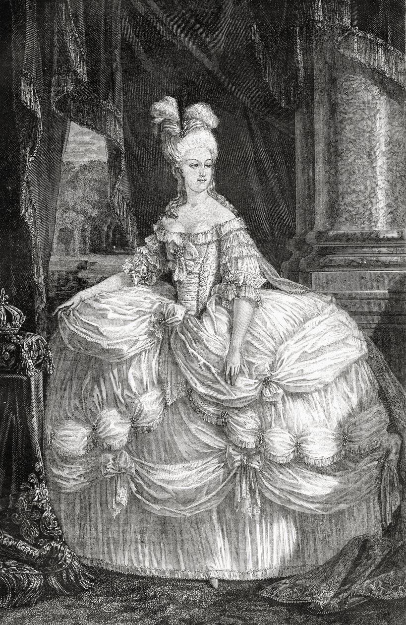 Porträtt av Marie Antoinette (1755-93) av French School