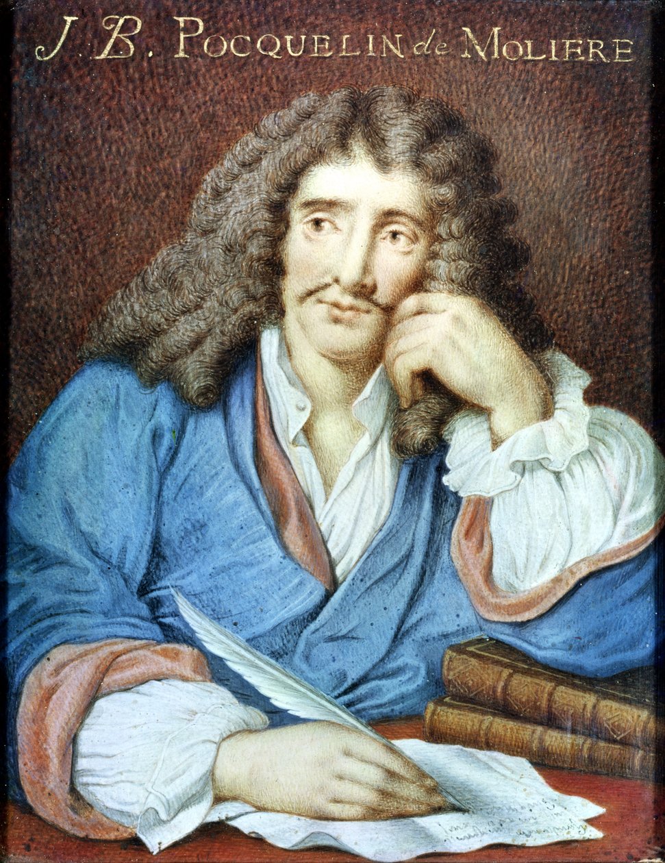 Porträtt av Moliere (1622-73) av French School