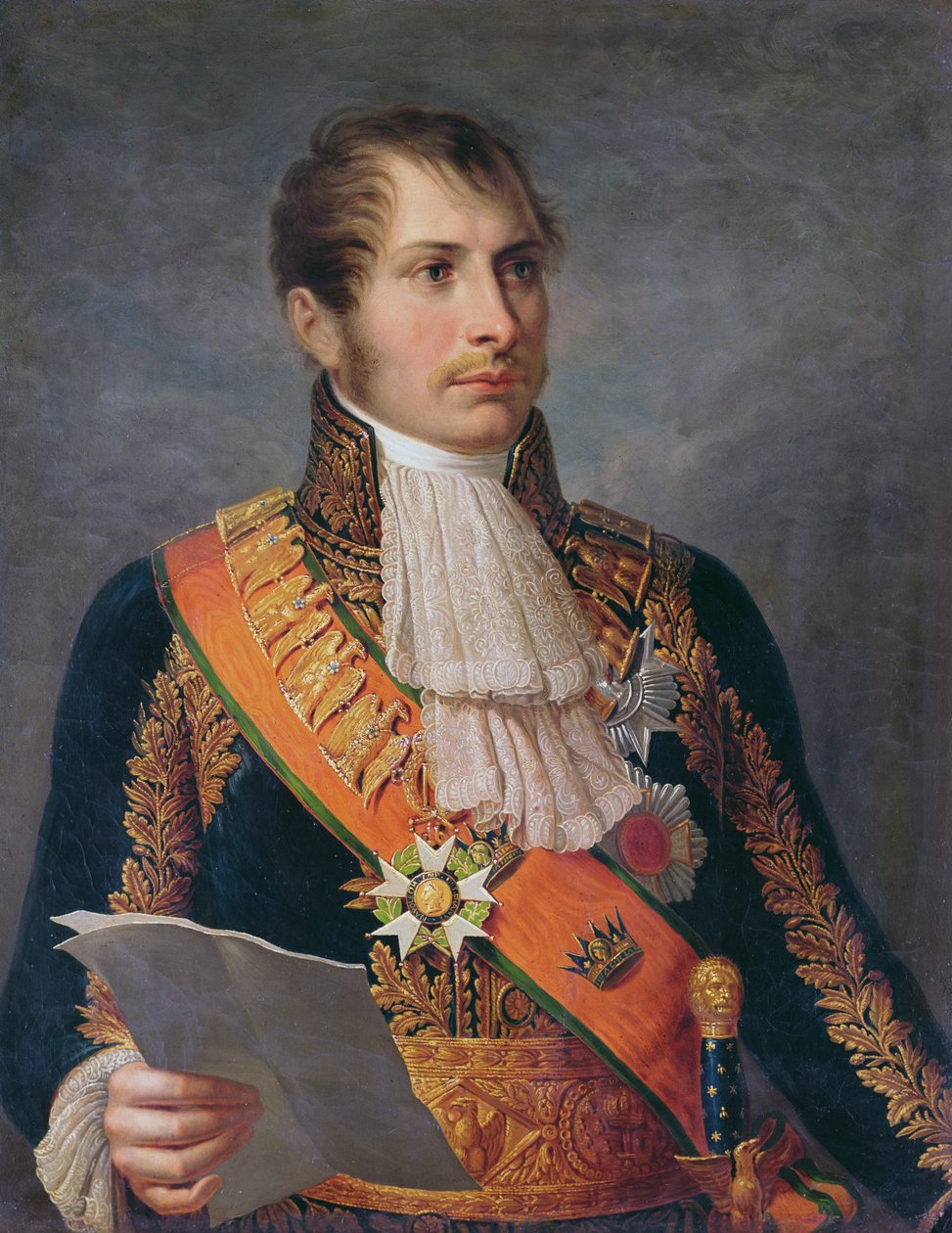 Porträtt av prins Eugene de Beauharnais (1781-1824) vicekung av Italien och hertig av Leuchtenberg, ca 1804 av French School