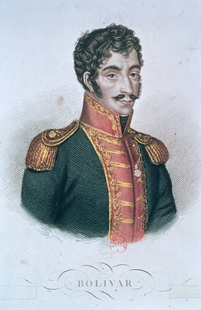 Porträtt av Simon Bolivar (1783-1830) av French School