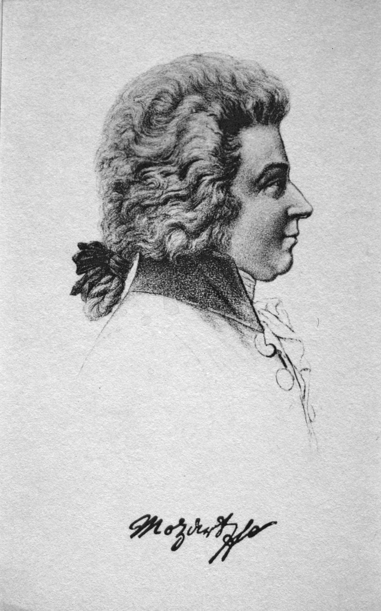 Porträtt av Wolfgang Amadeus Mozart (1756-91) av French School