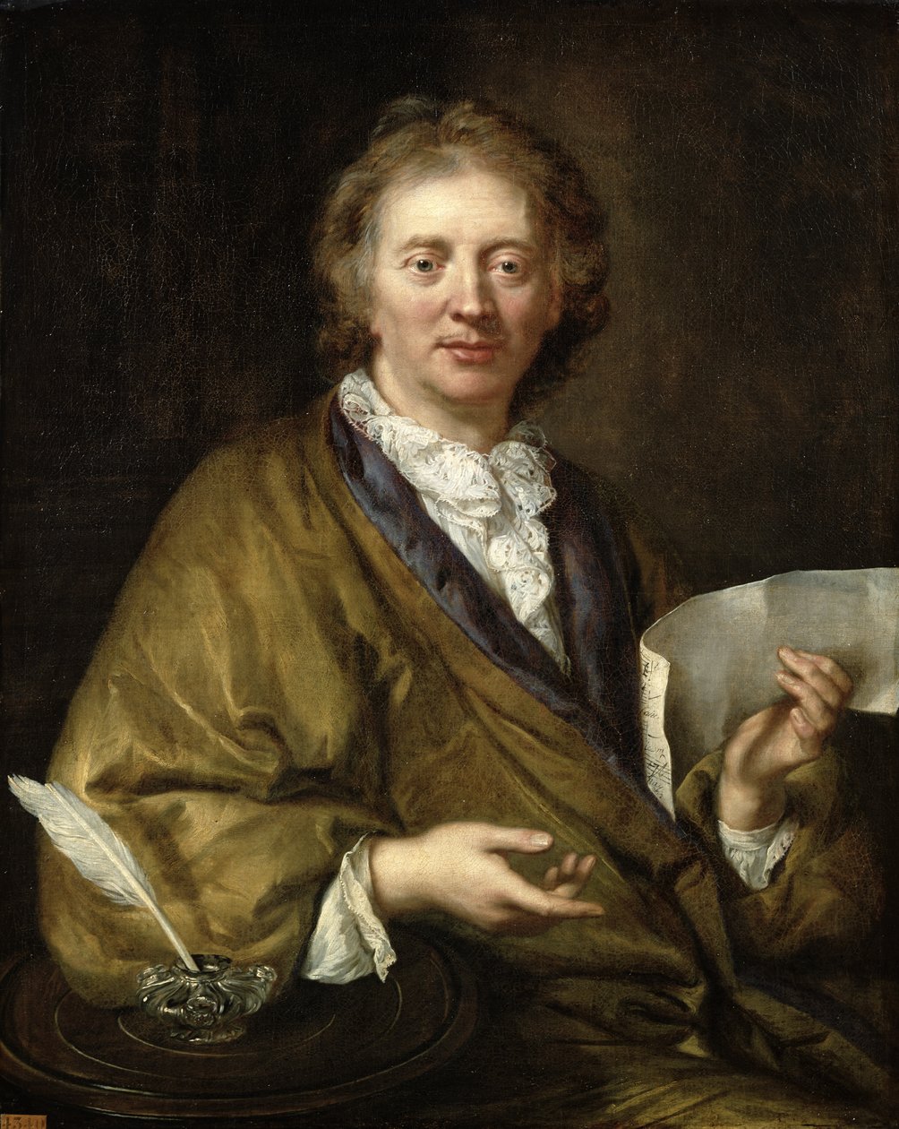 Porträtt av en man, antas vara Francois II Couperin (1668-1733) av French School