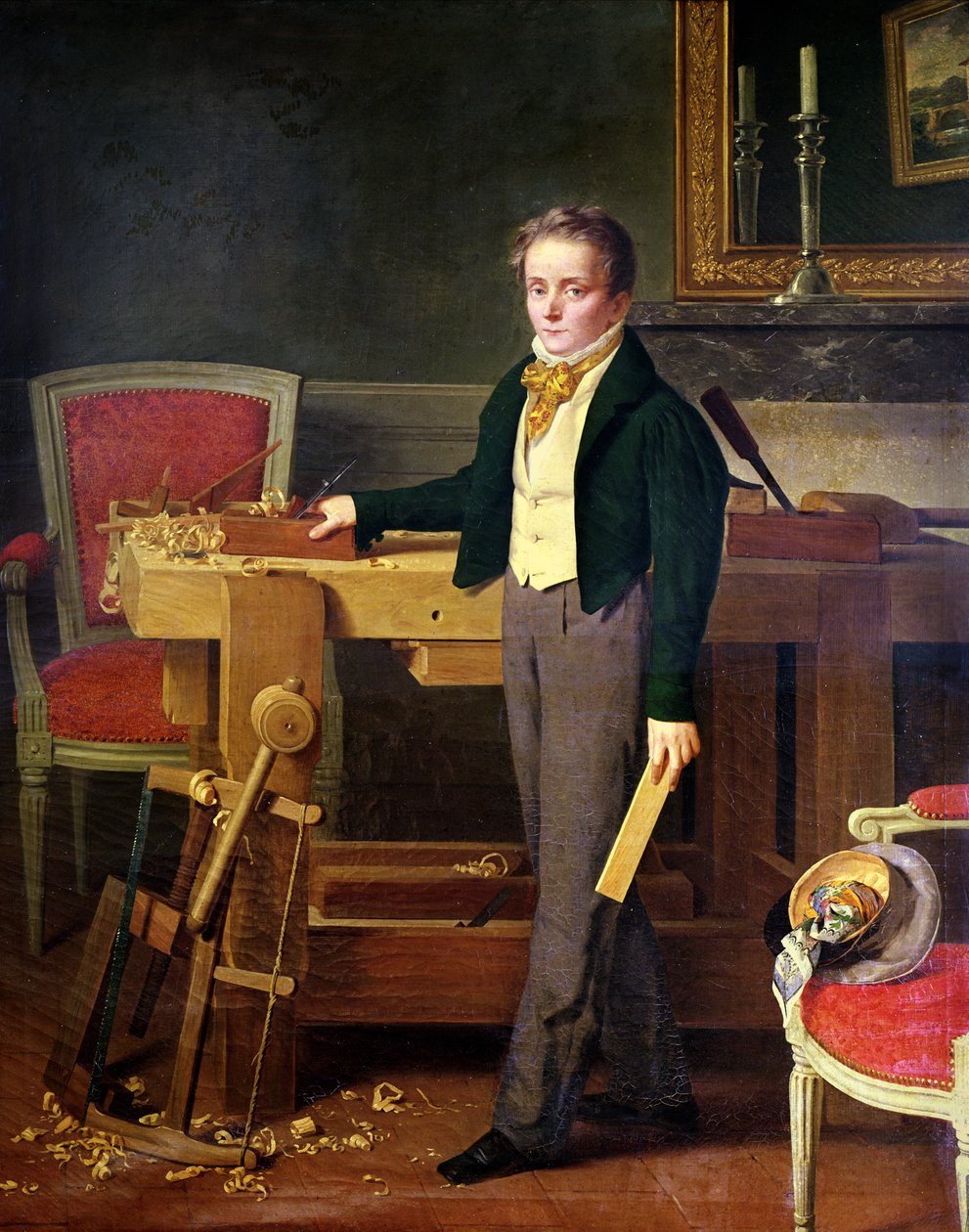 Porträttet antas vara Alfred de La Chaussee av French School