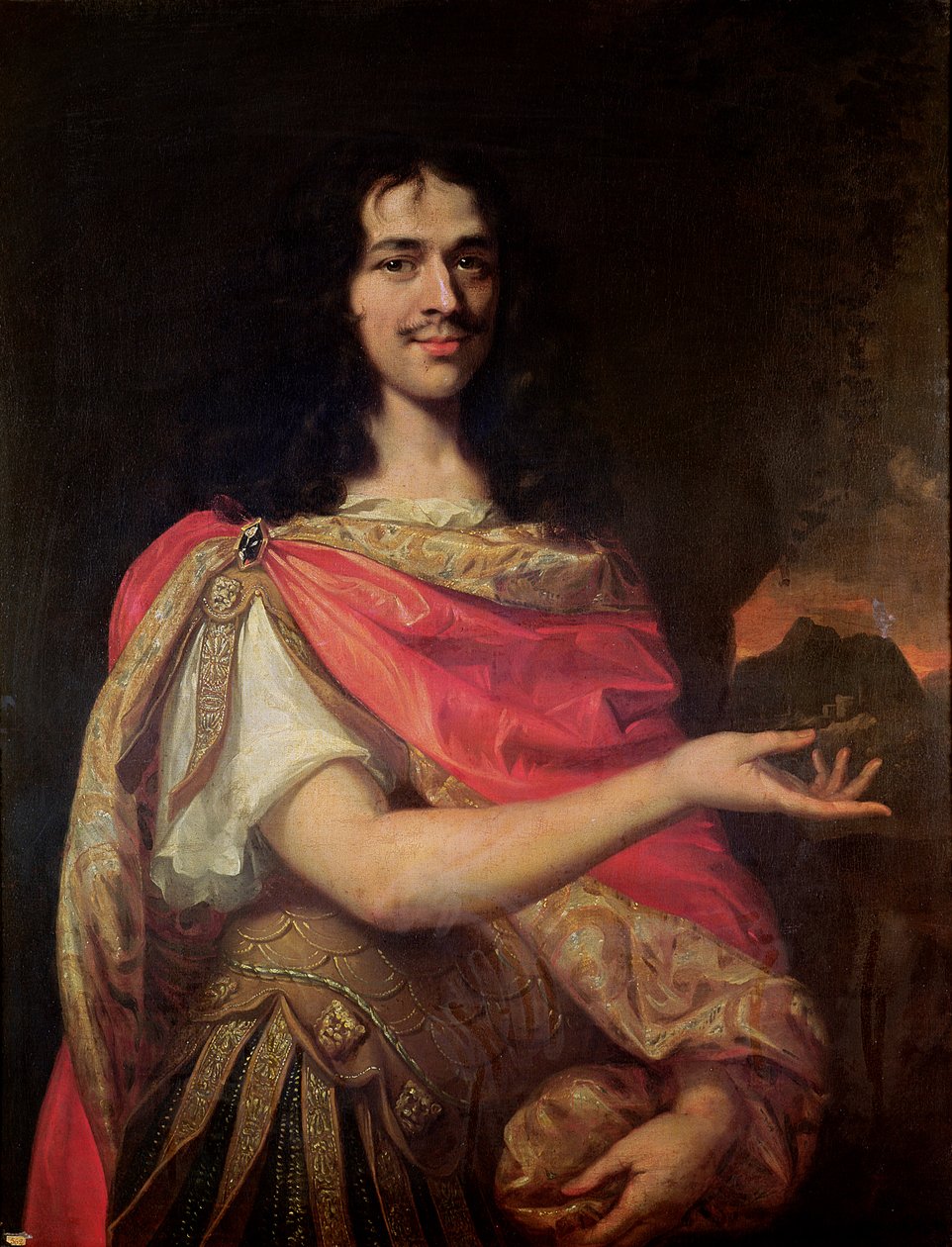 Porträtt antas vara Moliere (1622-73) av French School