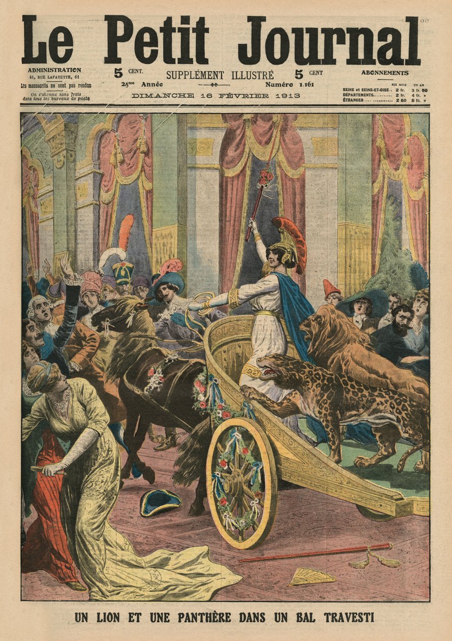Prinsessan Radziwill vid en festbal i Rom, framsidans illustration från 