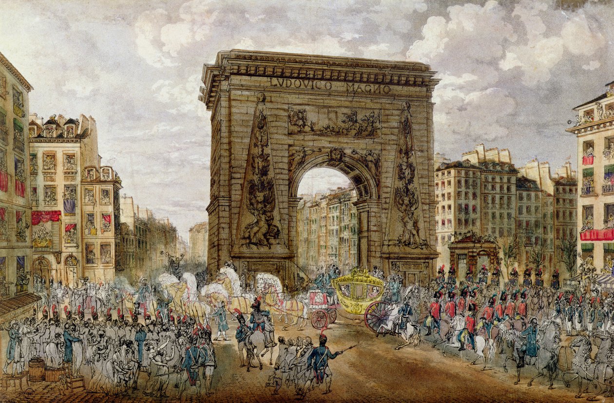 Procession av påven Pius VII (1742-1823) i Paris, 28 november 1804 av French School