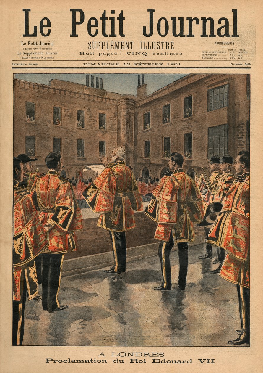 Tillkännagivande av kung Edward VII, London, framsidans illustration från 