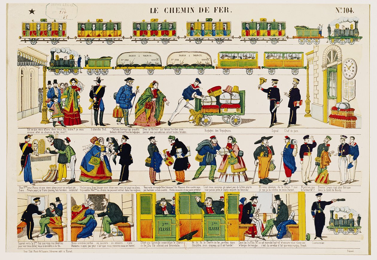 Järnvägsresor, c.1850 av French School