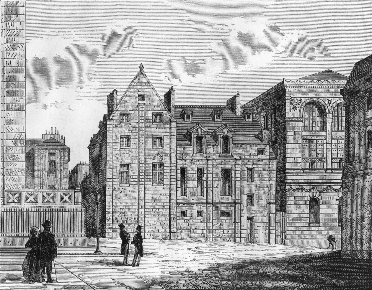 Rester av Montaigu College, c.1850 av French School