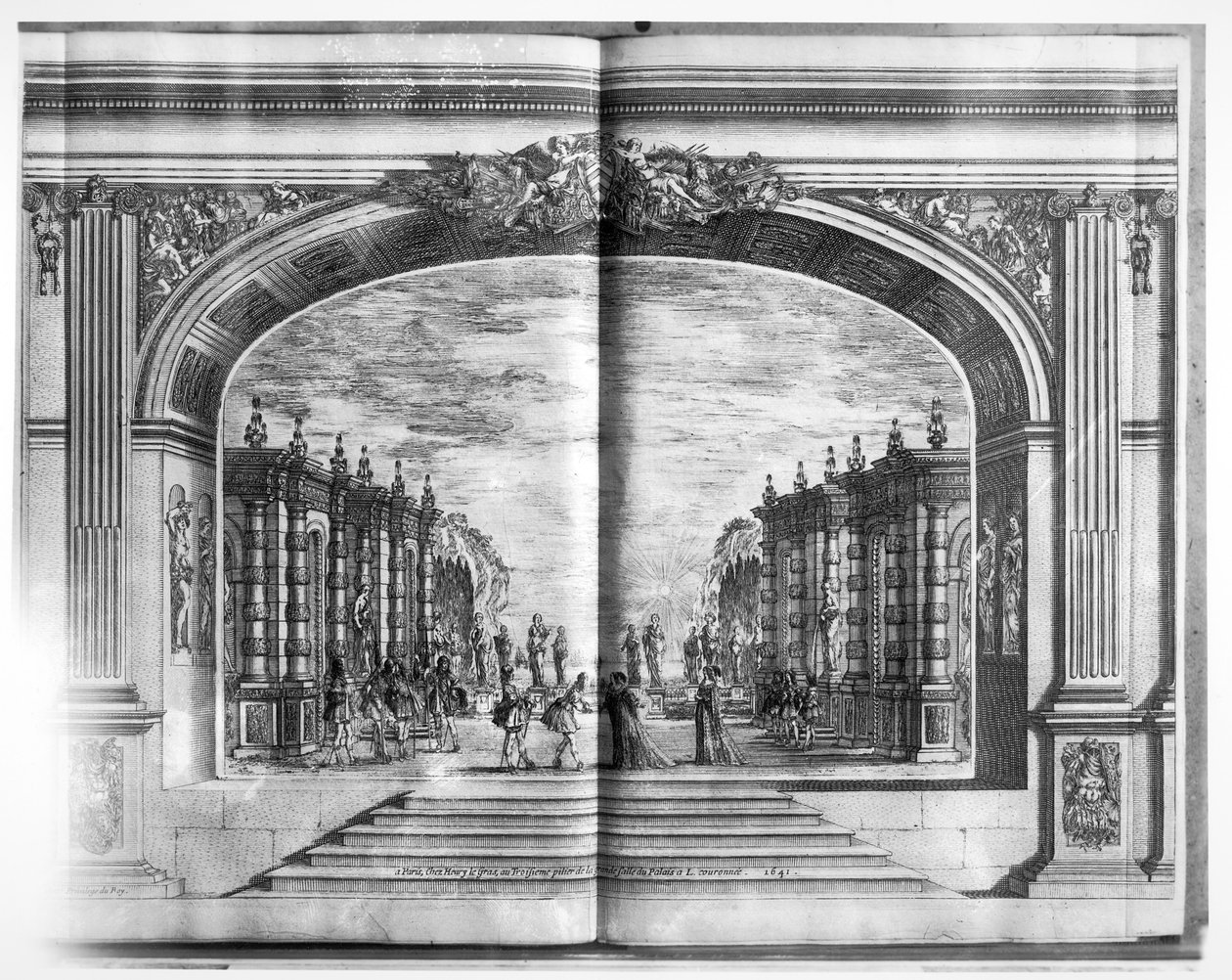 Scen från "Mirame" möjligen av kardinal Richelieu (1585-1642) 1641 av French School