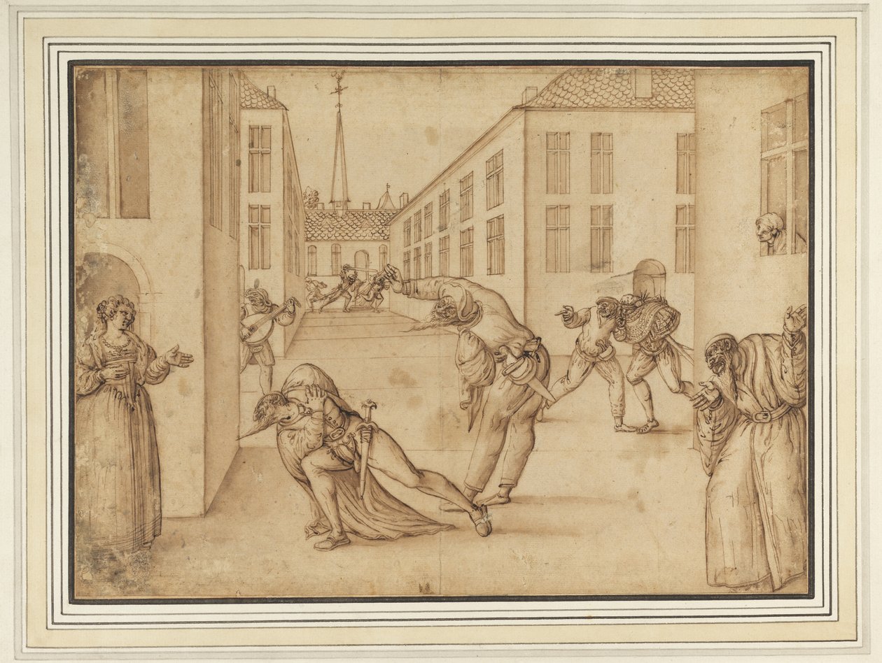Scen från Commedia dell