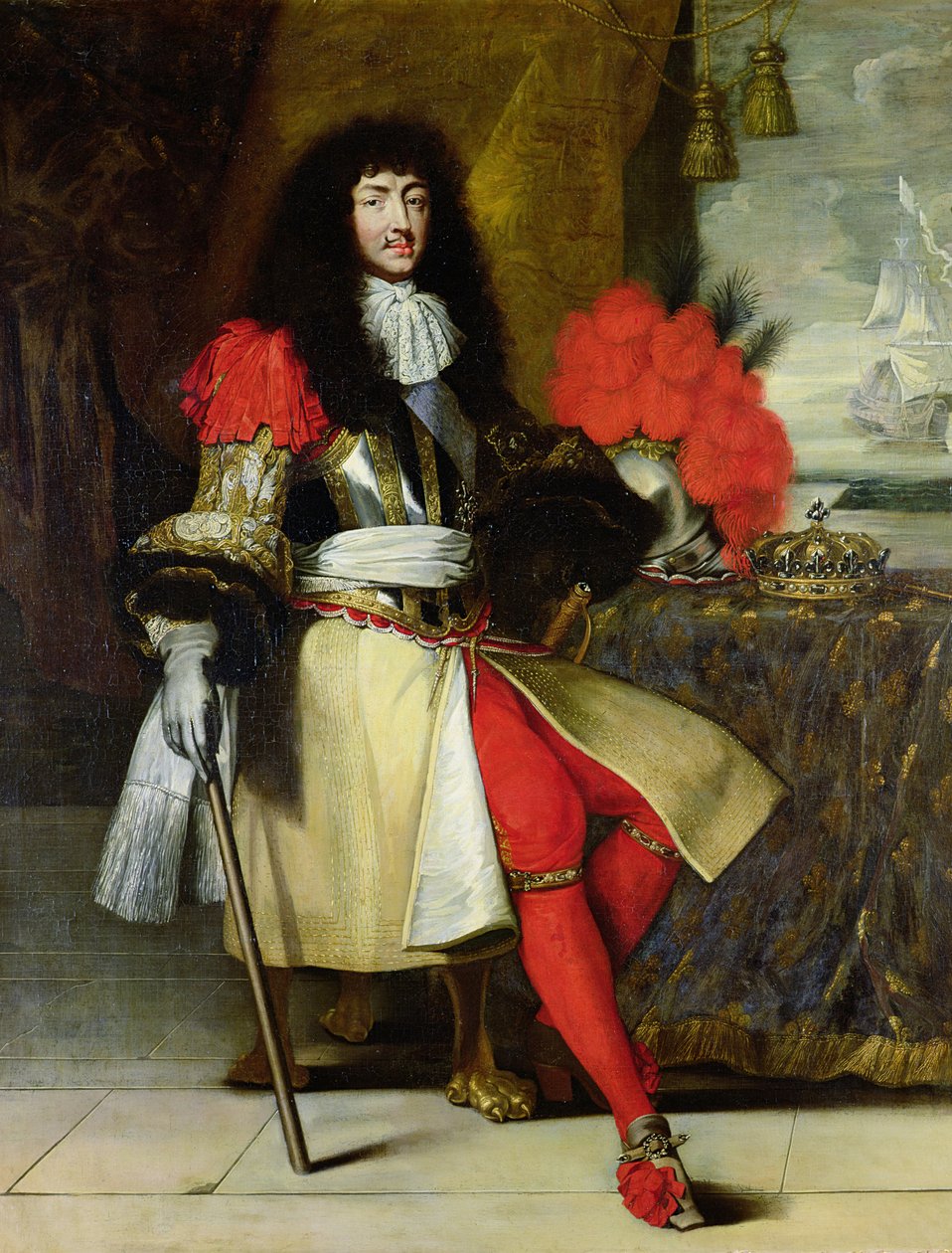 Sittande porträtt av Ludvig XIV (1638-1715) efter 1670 av French School