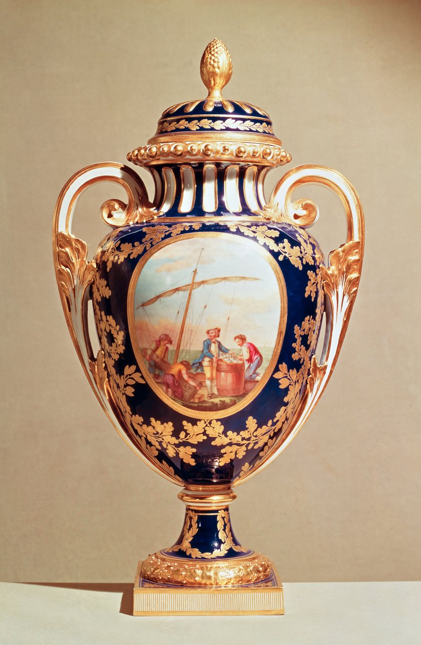 Sevres vas, mitten av 1700-talet (porslin) av French School