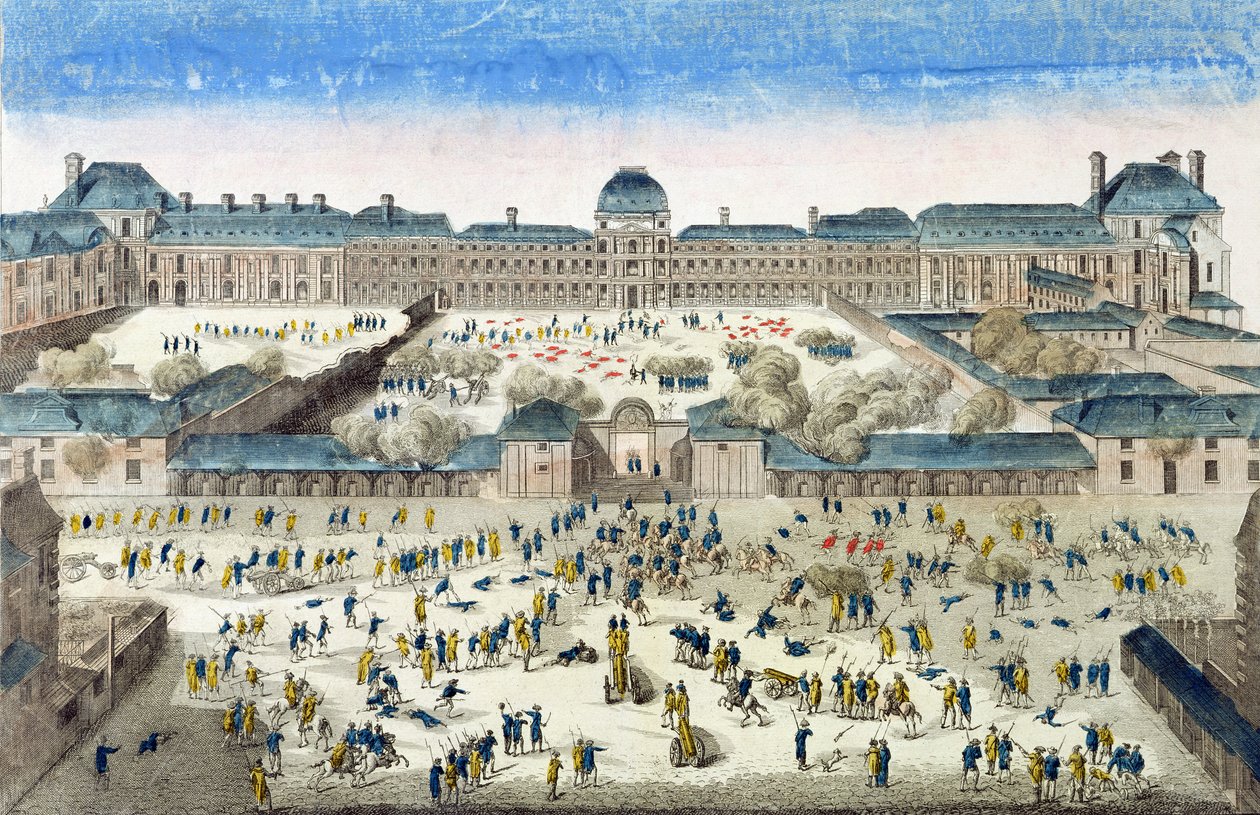 Belägring av Chateau des Tuileries, 10 augusti 1792 av French School