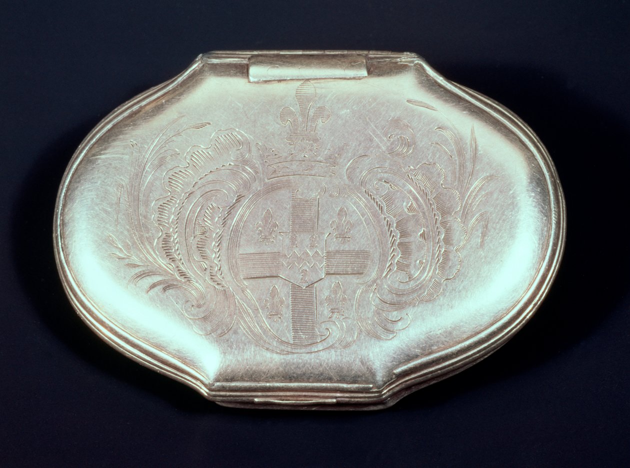 Snusdosa präglad med en vapensköld, c.1820 (silver) av French School
