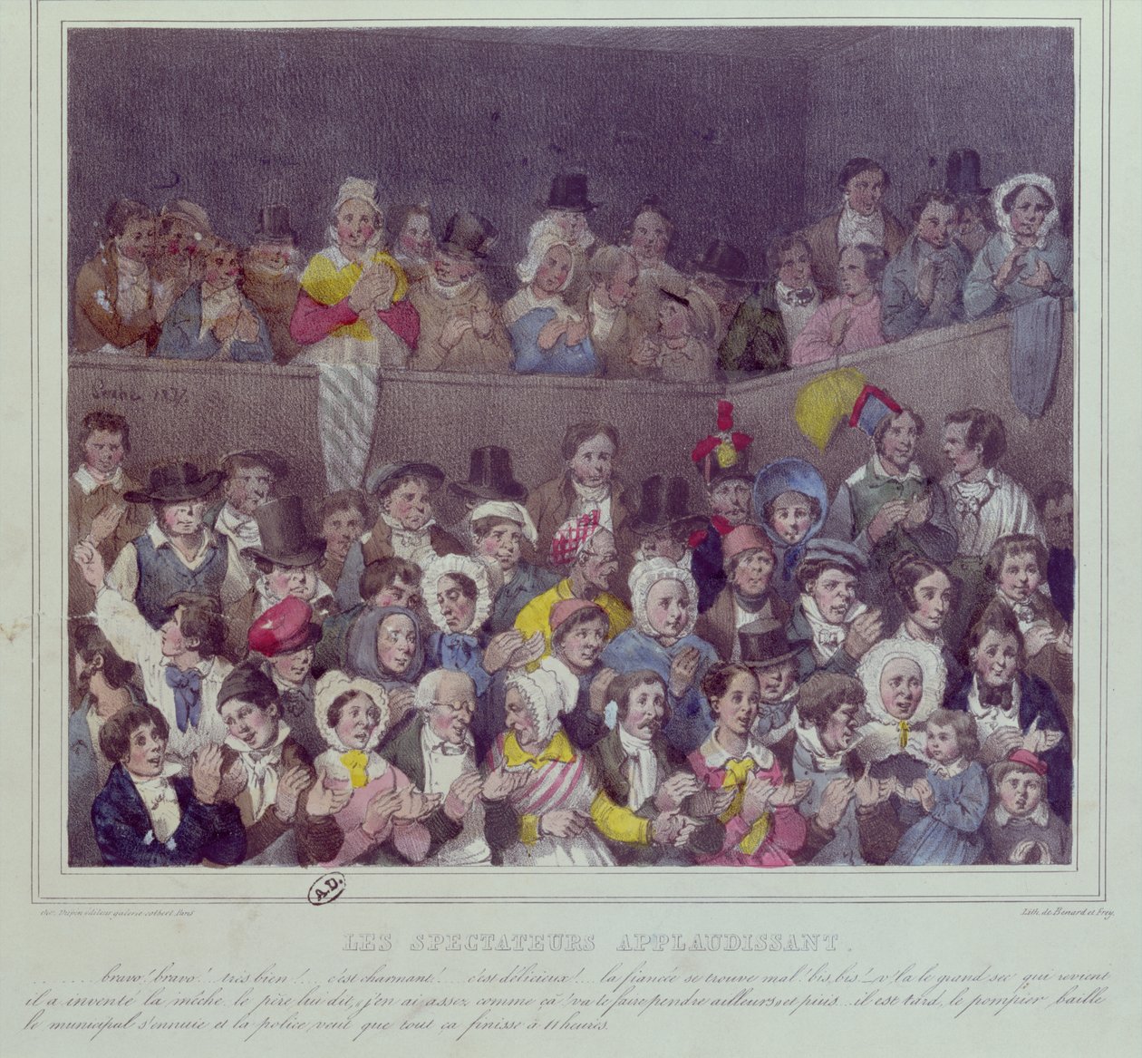 Åskådare applåderar på teatern, 1837 av French School