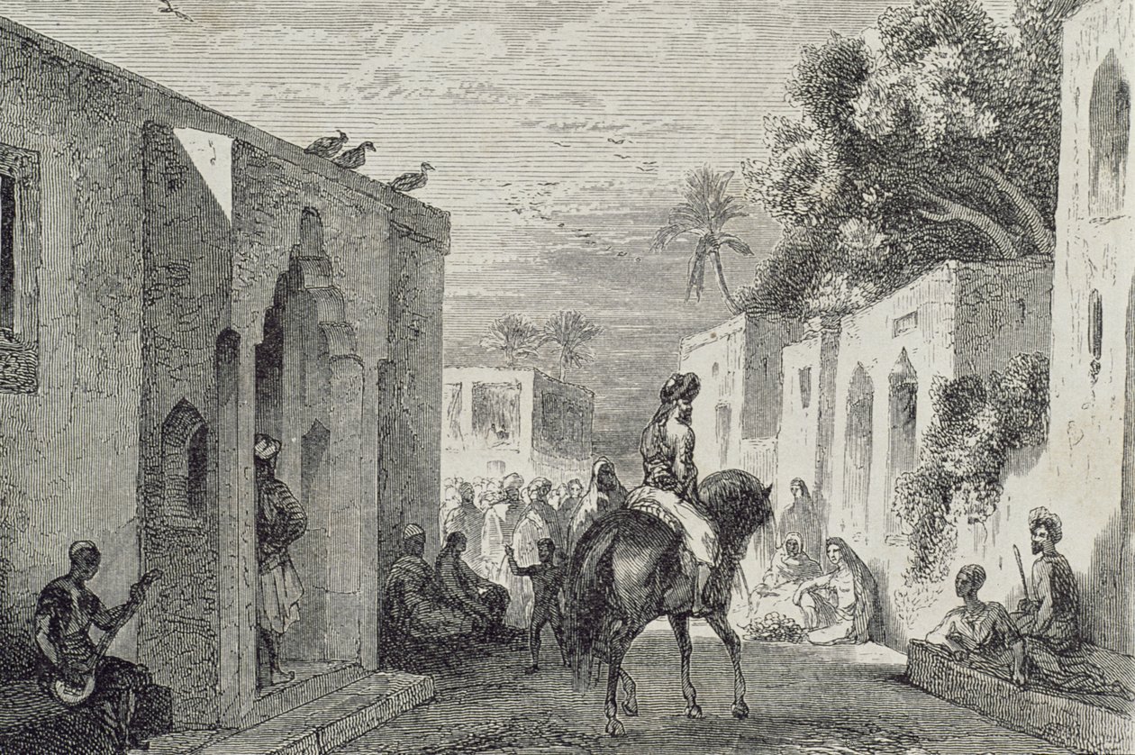 Gata i en stad på Zanzibar, 1860-talet av French School