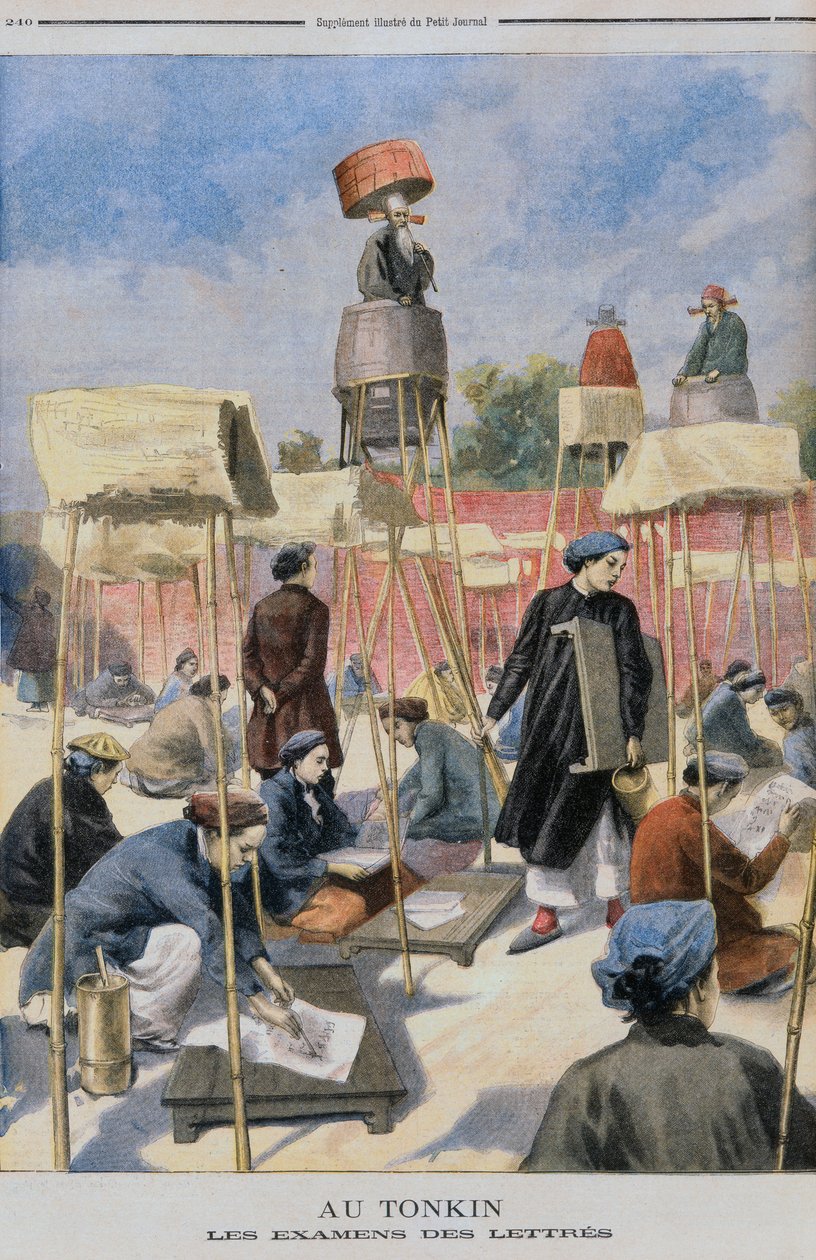 Students in an Exam, Tonking, från Le Petit Journal, 28 juli 1895 av French School