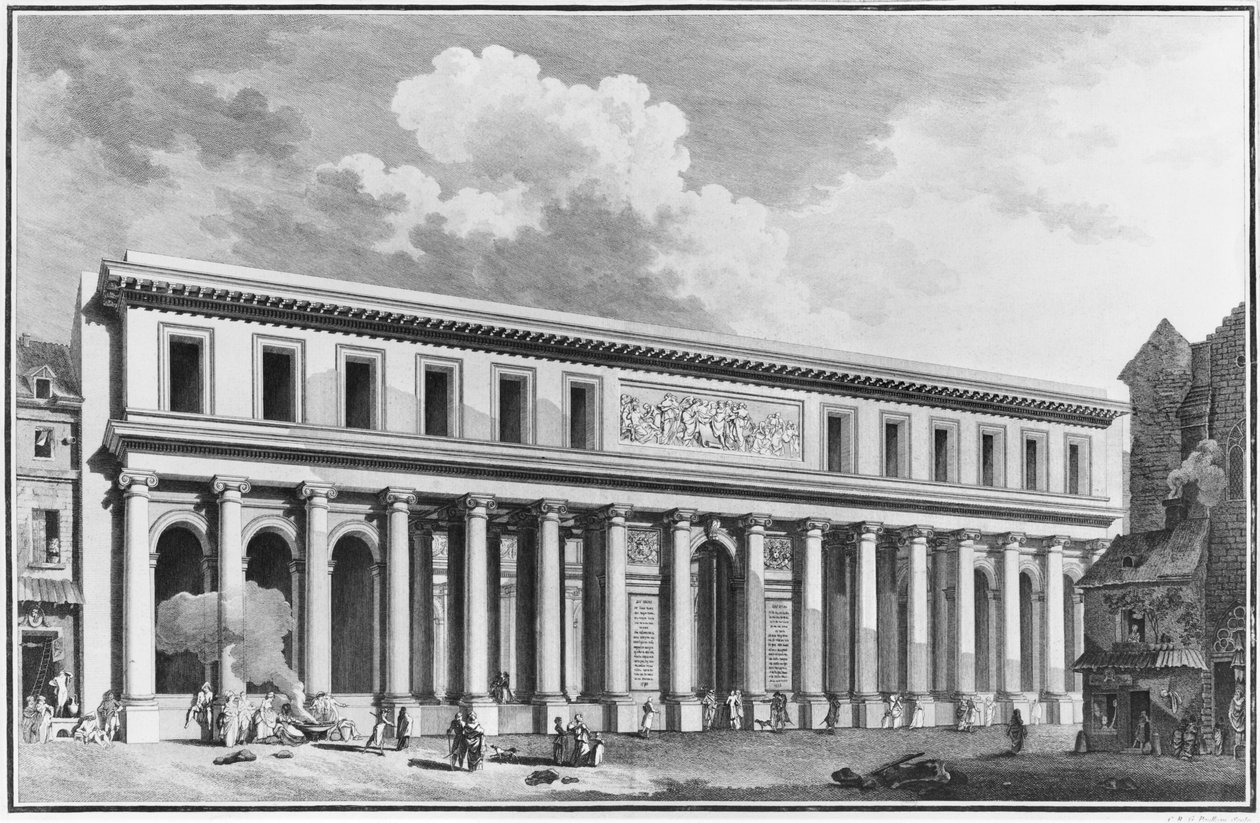 The Academy of Surgery, Paris, graverad av Claude Rene Gabriel Poulleau (f.1849) 1773 av French School