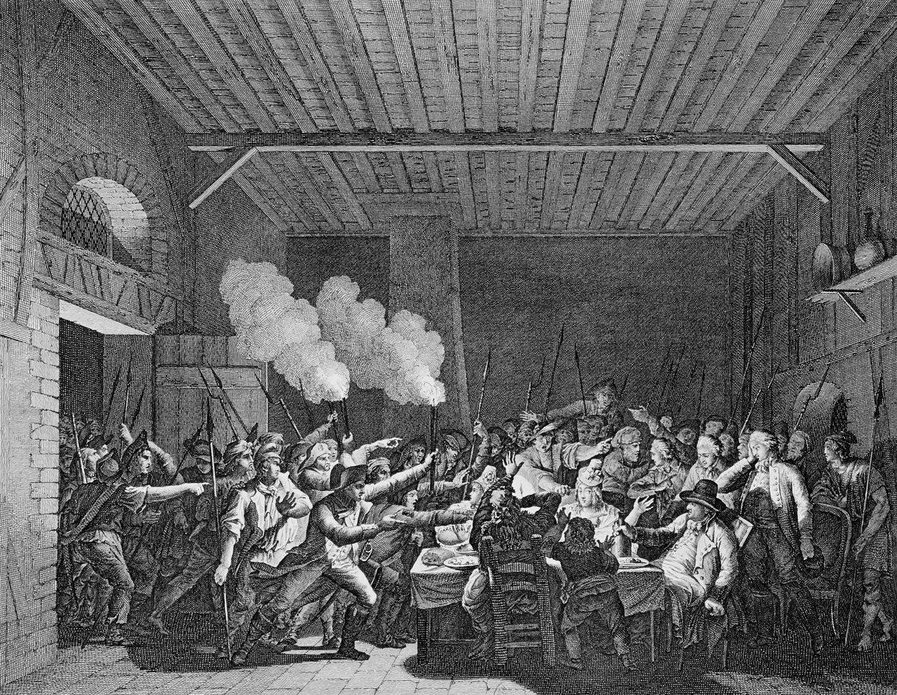 Arresteringen av Ludvig XVI (1754-93) i Varennes, 22 juni 1791 av French School