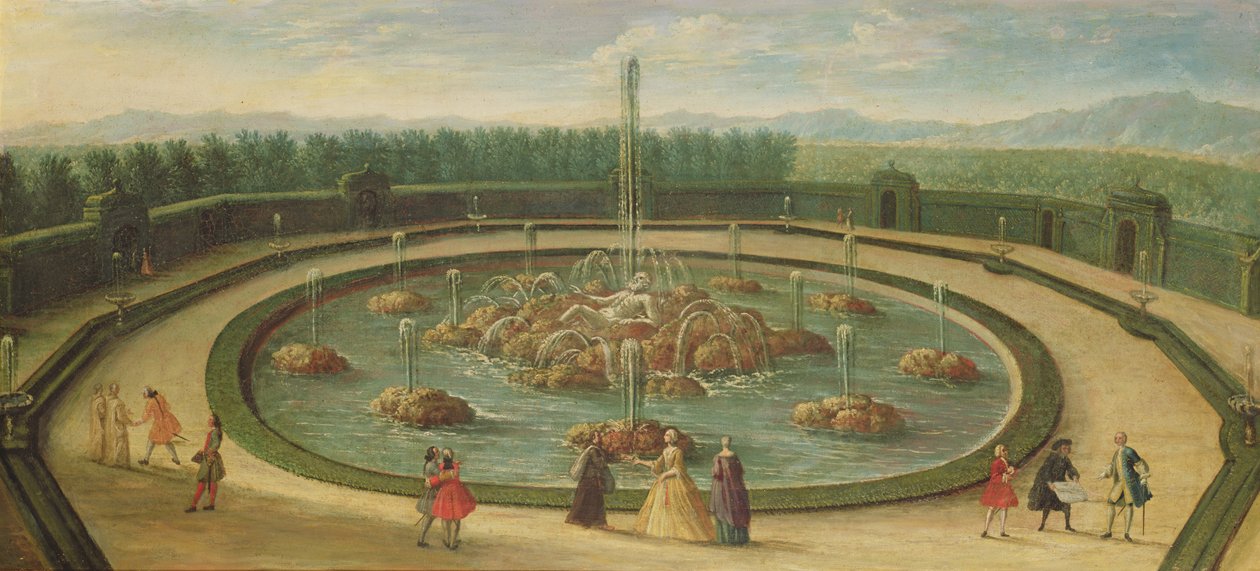 Enceladus bassäng i Versailles, tidigt 1700-tal av French School