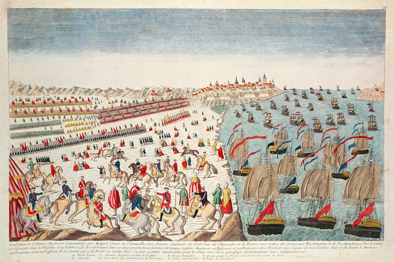 Slaget vid Yorktown, 19 oktober 1781 av French School