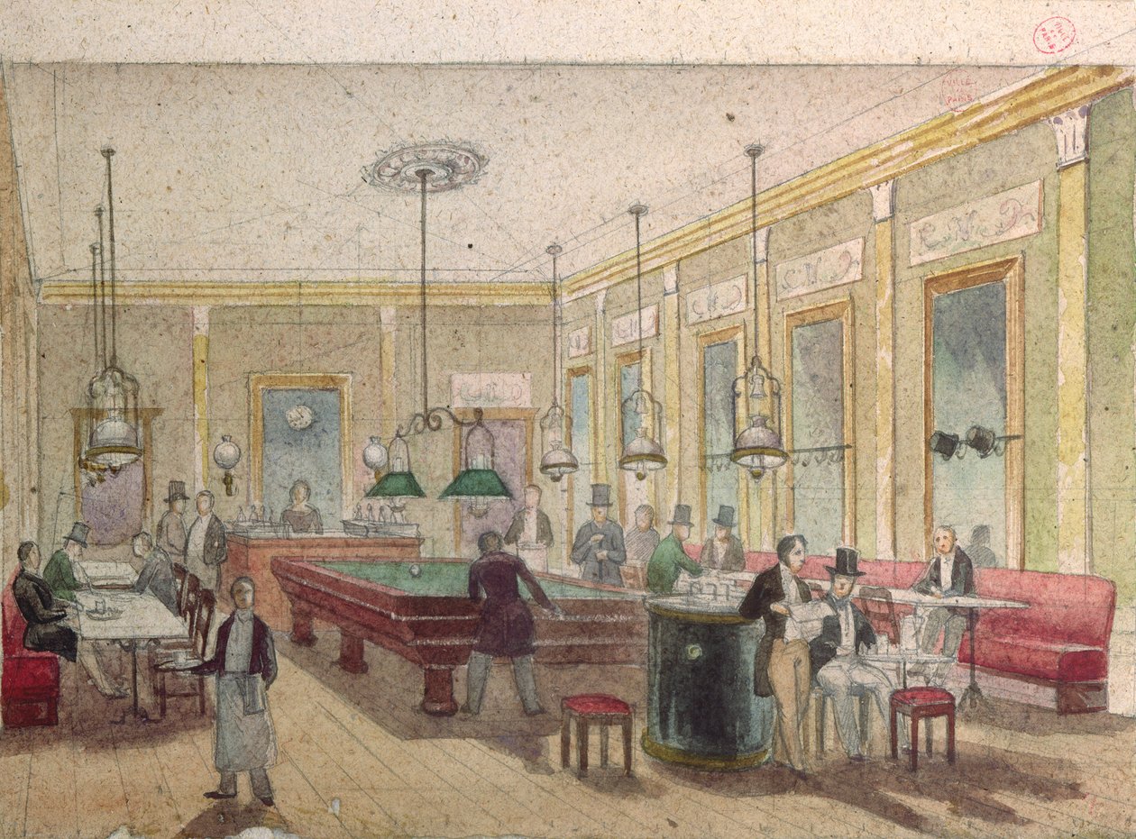 Biljardrummet på ett kafé av French School