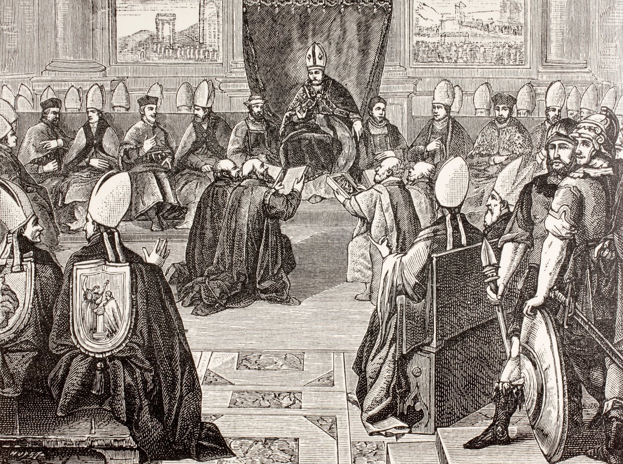 Konciliet i Vienne, ur "Military and Religious Life in the Middle Ages" av Paul Lacroix, utgiven i London omkring 1880. av French School