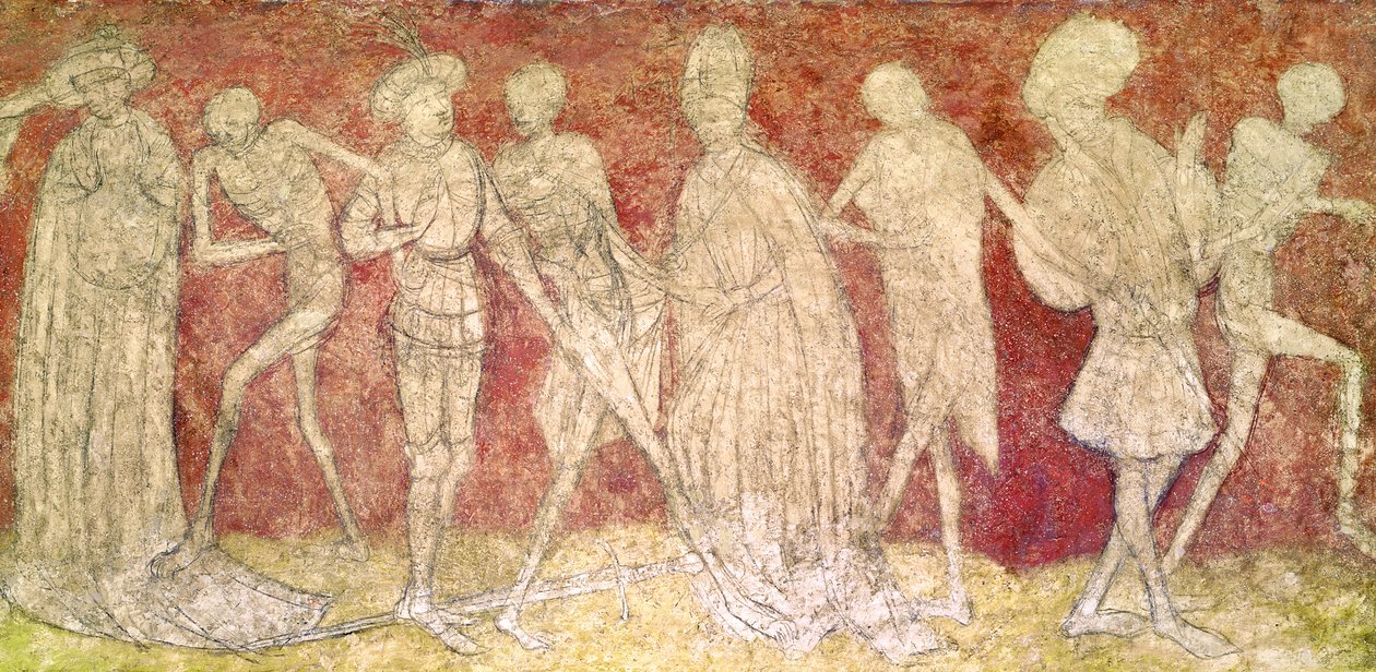 Dödsdansen, från kören (tempera på sten) av French School