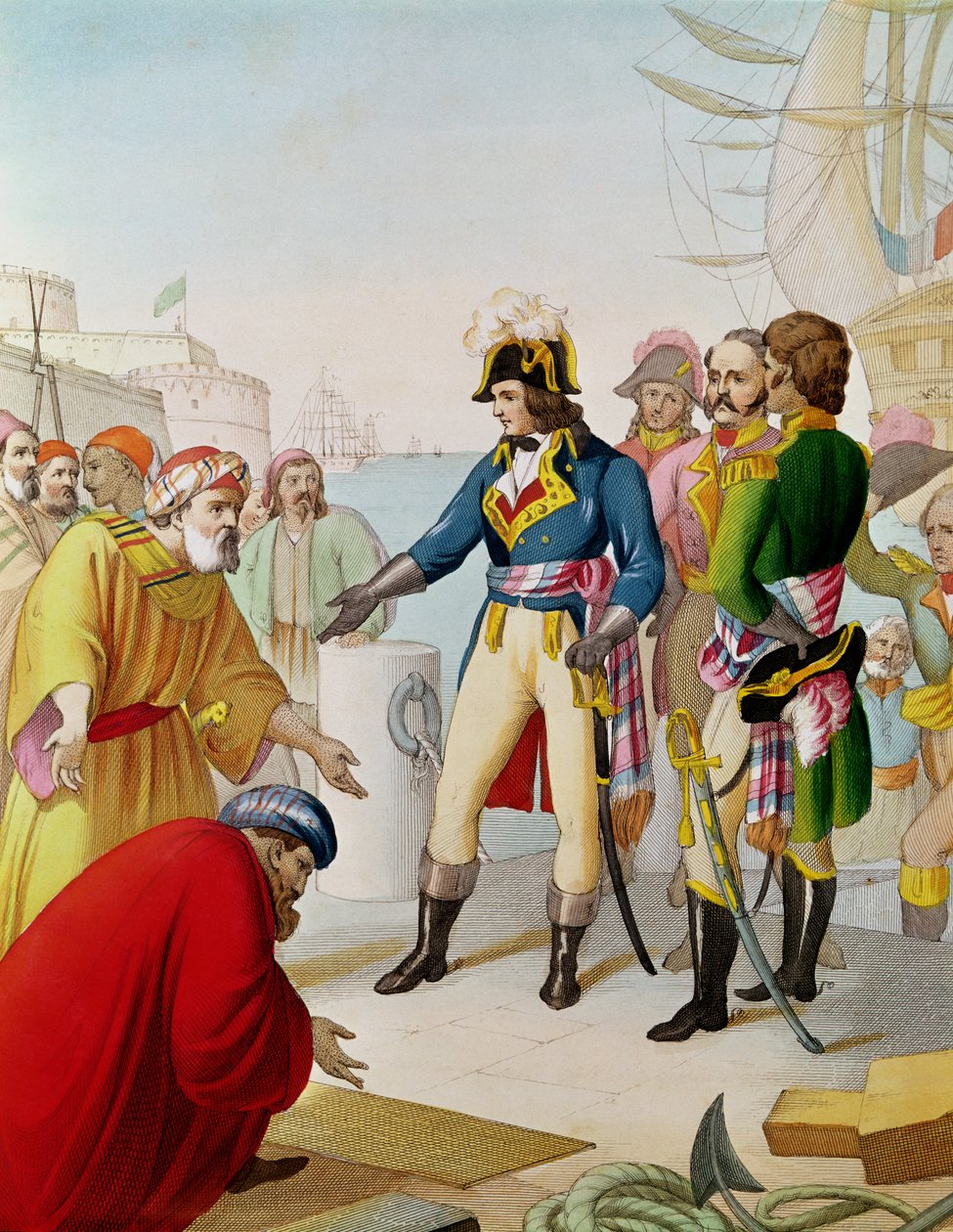 Napoleons landstigning (1769-1821) i Alexandria 1798 av French School